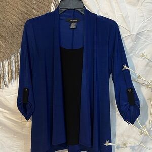 Liz Claiborne Cobalt Blue Open-Front Lightweight Cardigan